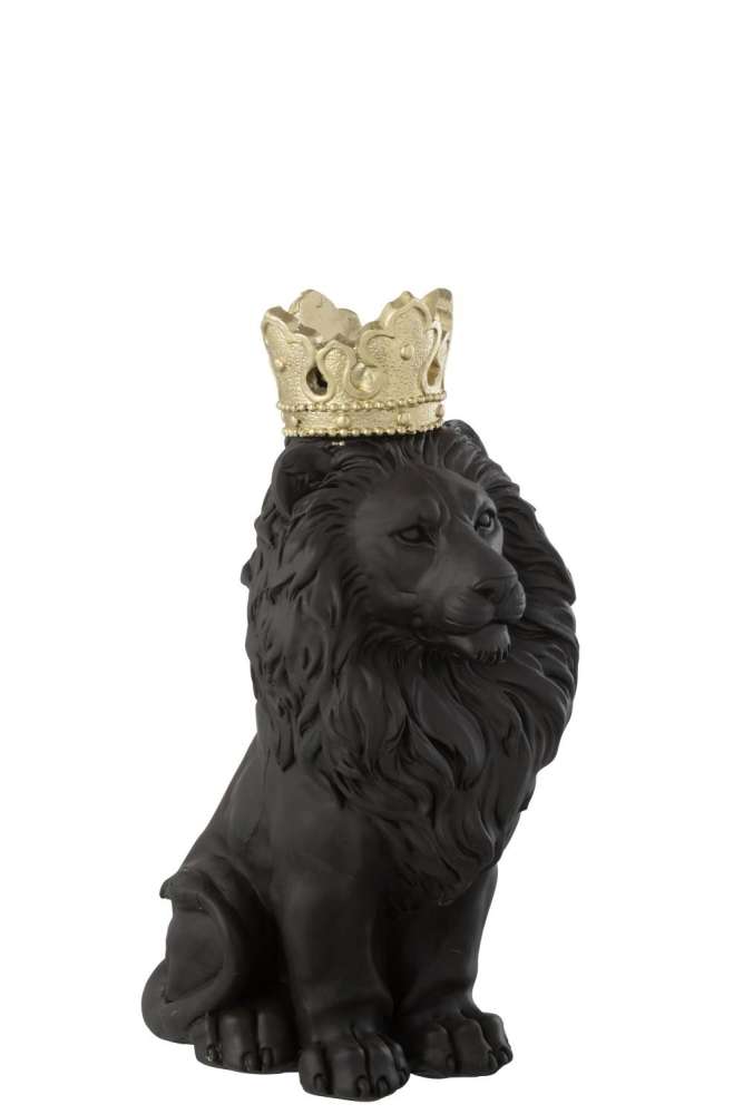 LION CROWN RESIN BLACK/GOLD LARGE