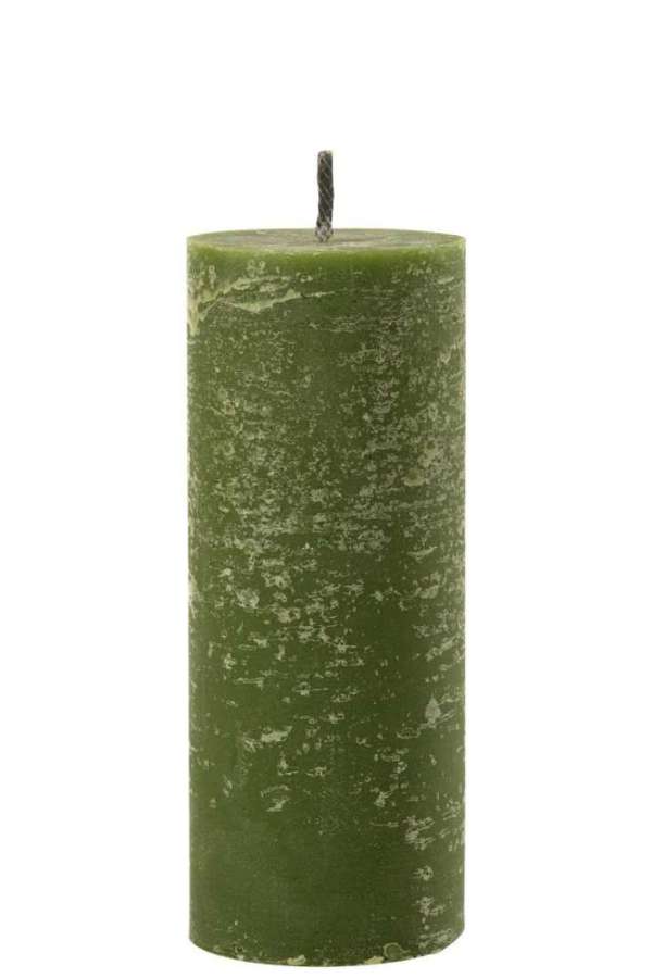 OUTDOOR CANDLE PILLAR PARAFFIN GREEN LARGE-45HOURS