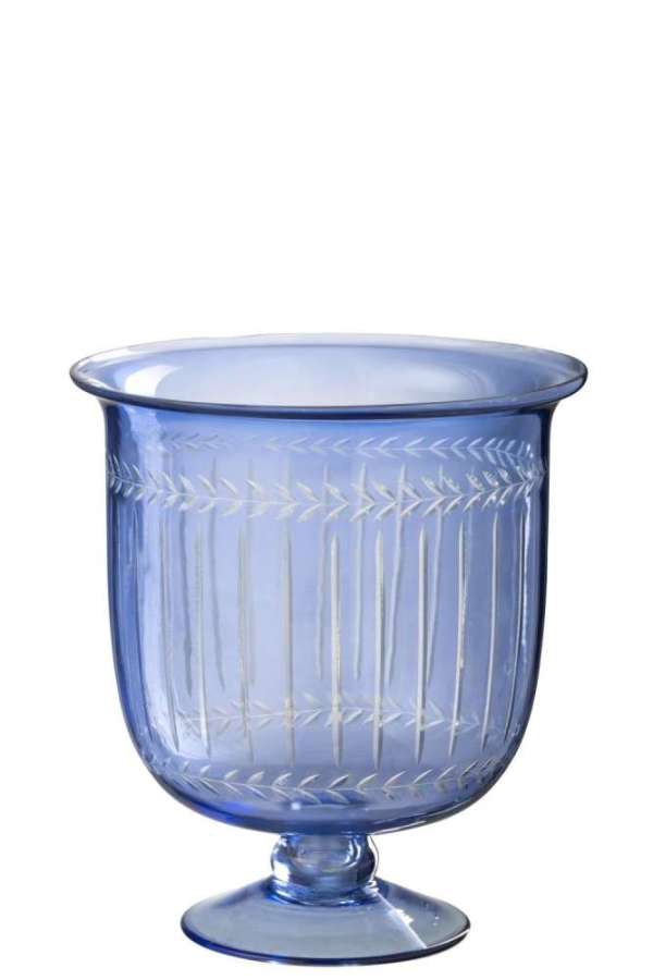 HURRICANE/VASE TARIFA GLASS BLUE