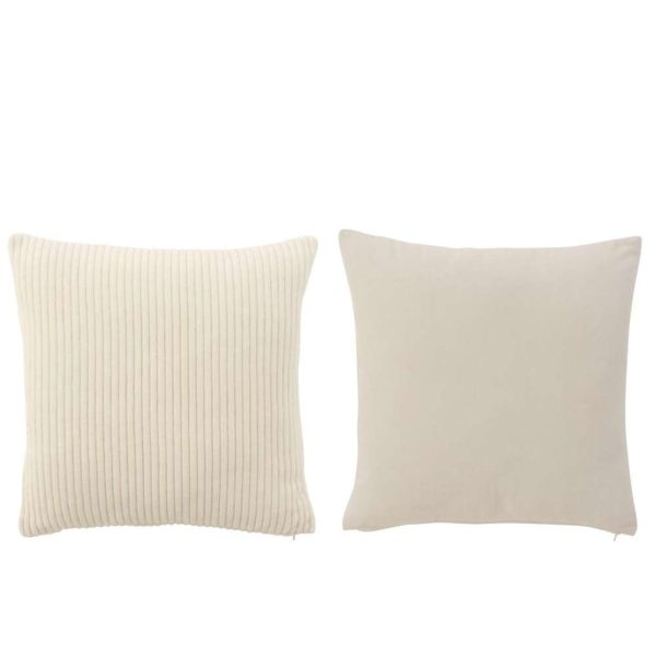 CUSHION VELVET SQUARE COTTON WHITE ASSORTMENT OF 2