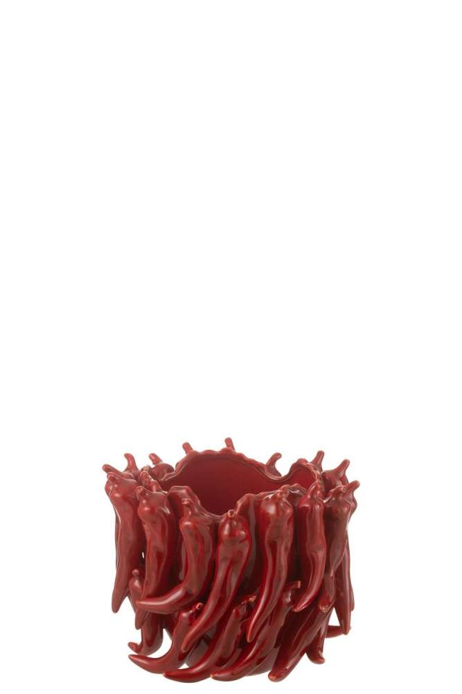 VASE PEPPERS PORCELAIN RED SMALL