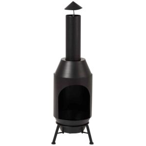 WOOD-FIRED OVEN METAL BLACK