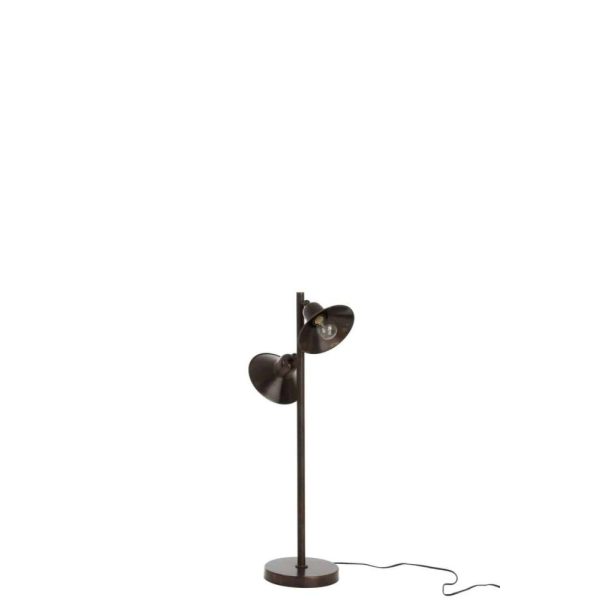 LAMP STANDING 2LAMPS IRON DARK BROWN