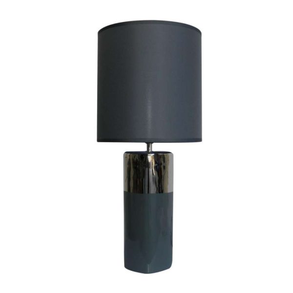 Lampe Base Gråblå/Sølv 11X11X36Cm