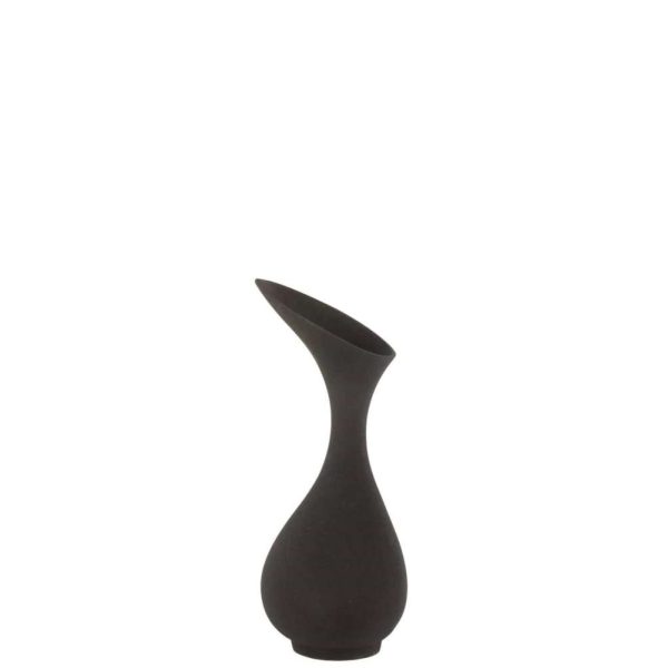 VASE OLIVIA ROUGH ALUMINIUM BLACK SMALL