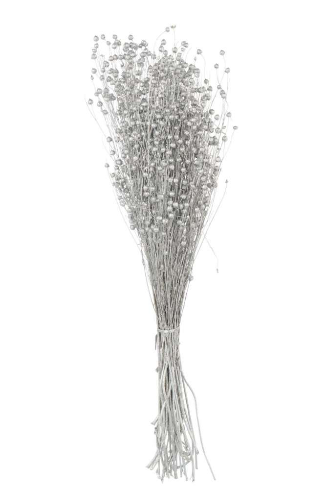 LINEN DRY FLOWER SILVER COLORED