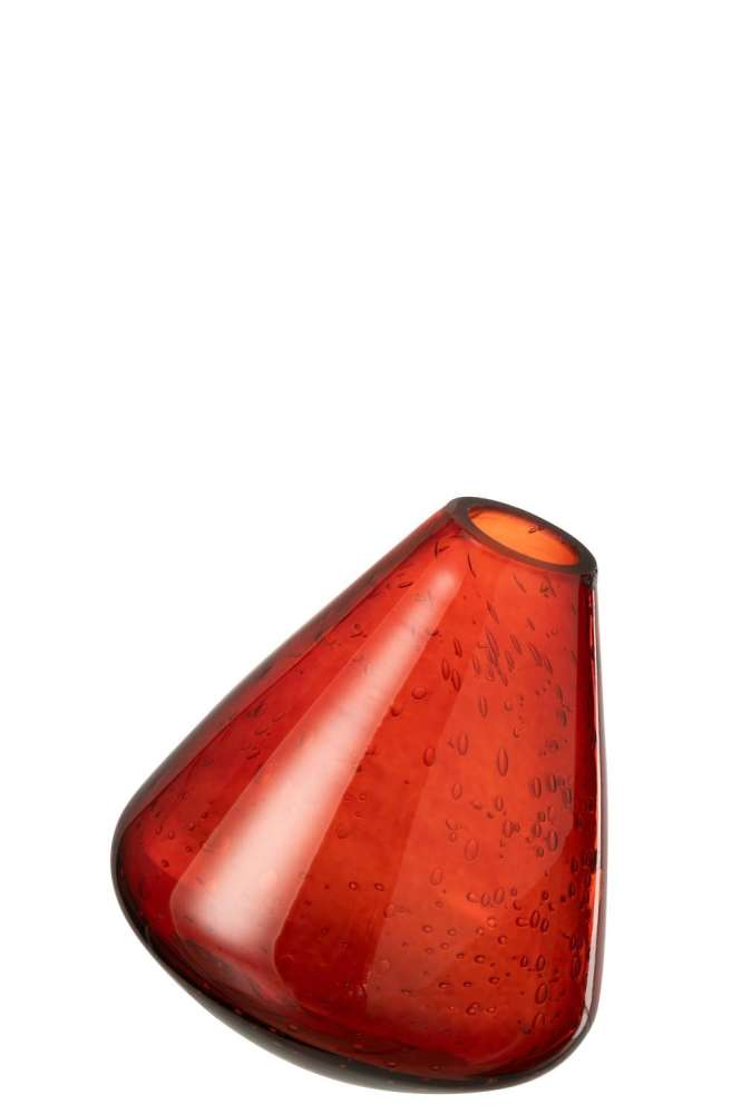 VASE TOPAZ GLASS DARK ORANGE