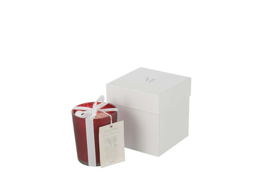 SCENTED CANDLE M-CHIC GLASS RED SMALL-48H