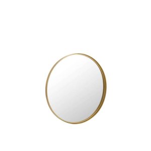 MIRROR ROUND HIGH BORDER METAL/GLASS GOLD MEDIUM