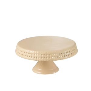 CAKE PLATE CERAMIC PEACH MEDIUM