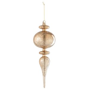 CHRISTMAS BAUBLE DROP ORNAMENT GLASS GOLD