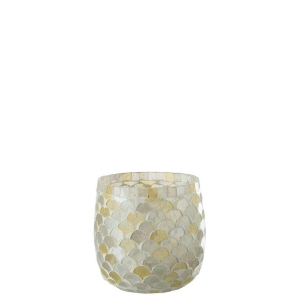 HURRICANE MOSAIC GLASS WHITE/LIGHT YELLOW MEDIUM