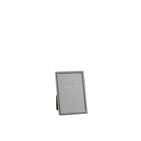 PHOTO FRAME CURVED LINES 10X15 METAL SILVER SMALL