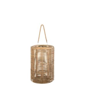 LANTERN ROUND LONG RATTAN LIGHT NATURAL