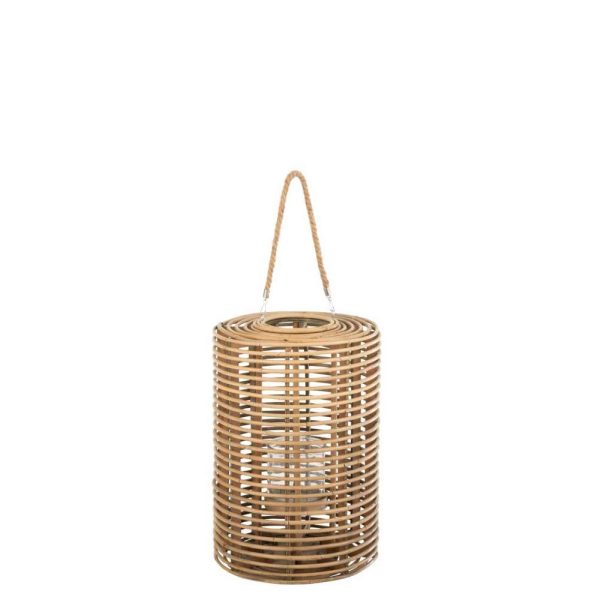 LANTERN ROUND LONG RATTAN LIGHT NATURAL