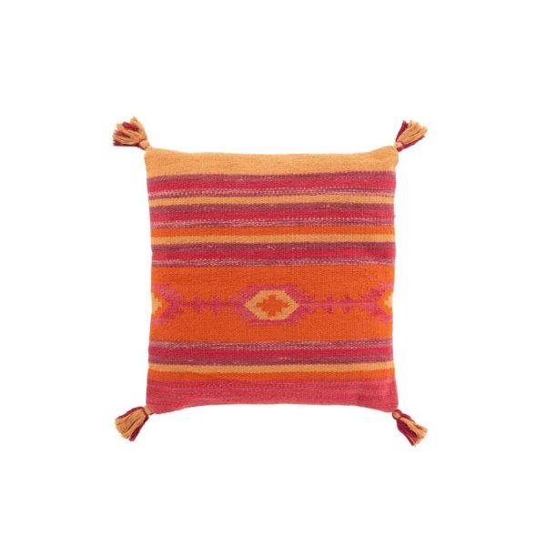 CUSHION HAPPY ETHNIC RECTANGLE COTTON PINK / PURPLE