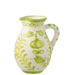 PITCHER GRANADA CERAMIC WHITE/GREEN LARGE