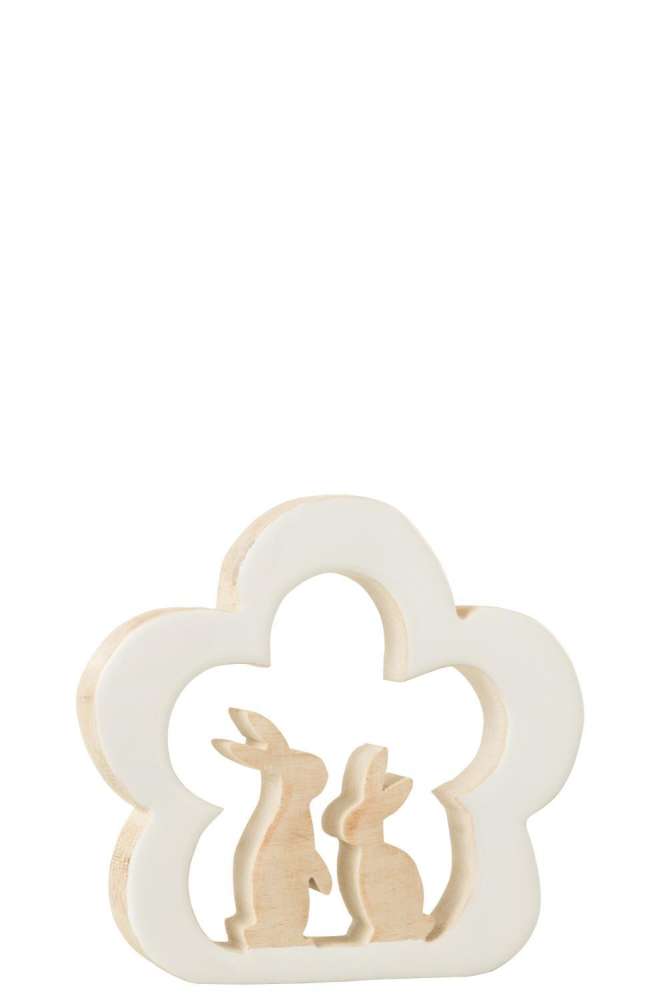 FLOWER WITH BUNNY WOOD WHITE