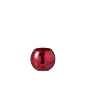 HURRICANE BALL CRACKLE GLASS SHINY RED SMALL