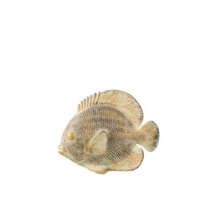FISH FLAT POLYRESIN BROWN/GOLD SMALL