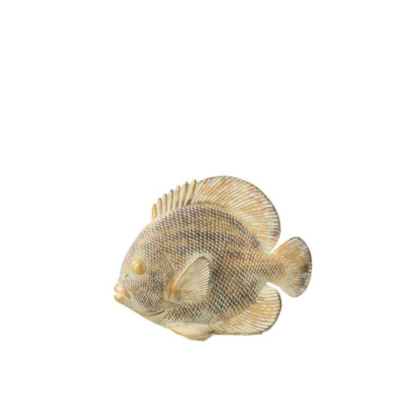 FISH FLAT POLYRESIN BROWN/GOLD SMALL