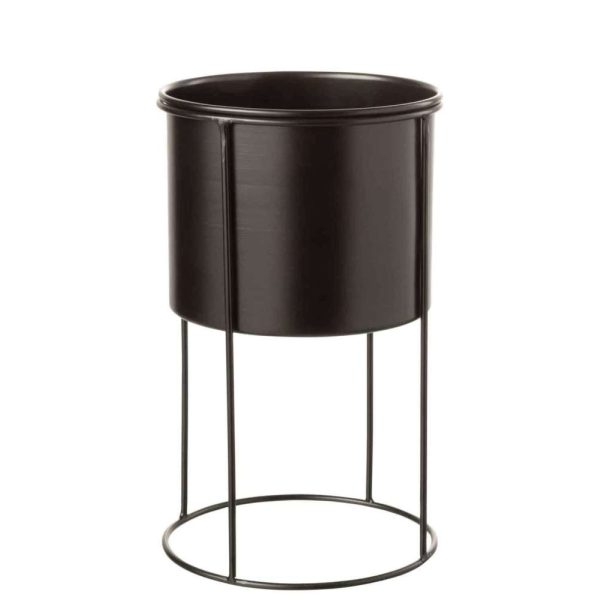 FLOWERPOT ON FOOT METAL BLACK LARGE
