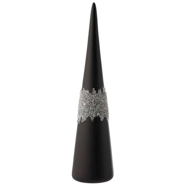 CONE SUGAR MIDDLE DIAMONDS LINE GLASS MATTE BLACK LARGE