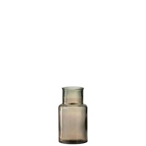 VASE CYLINDER GLASS LIGHT BROWN SMALL