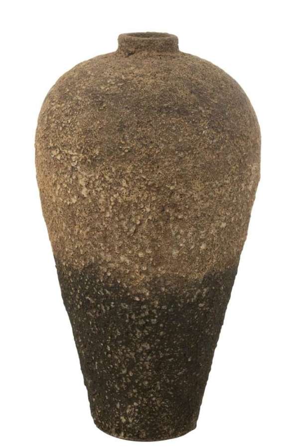 VASE POT ANTIQUE CEMENT BROWN/BLACK