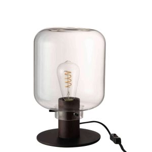 TABLELAMP KIYU GLASS/STEEL TRANSPARENT/BLACK