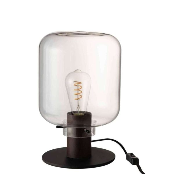 TABLELAMP KIYU GLASS/STEEL TRANSPARENT/BLACK