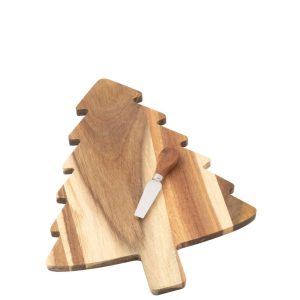 CHEESE BOARD + CHEESE KNIFE CHRISTMAS TREE BLACKBOARD NATURAL