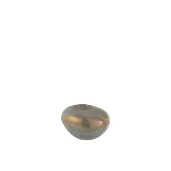 VASE LEO ROUND GLASS GREY