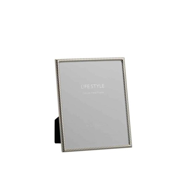 PHOTO FRAME CURVED LINES 20X25 METAL SILVER LARGE