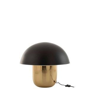 LAMP MUSHROOM IRON BLACK/GOLD LARGE
