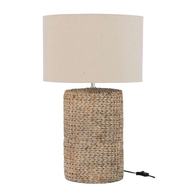 LAMP FOOT+SHADE THICK BRAID CONCRETE/COTTON NATURAL L