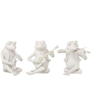 FROG MUSIC SITTING POLY WHITE LARGE ASSORTMENT OF 3