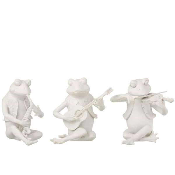 FROG MUSIC SITTING POLY WHITE LARGE ASSORTMENT OF 3