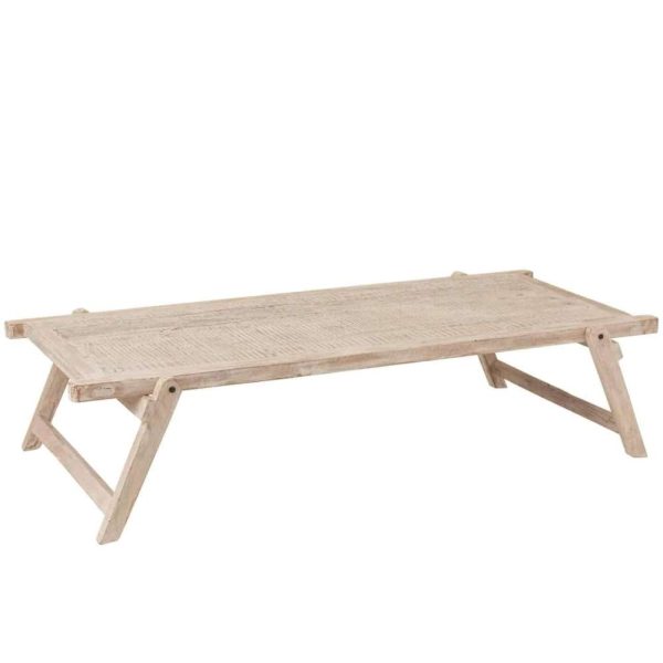 TABLE ARMY BED RECYCLED WOOD WHITE WASH