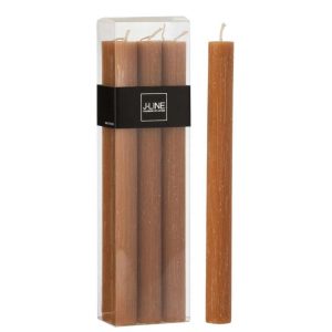 BOX 6 TABLE CANDLE  CARAMEL 9H