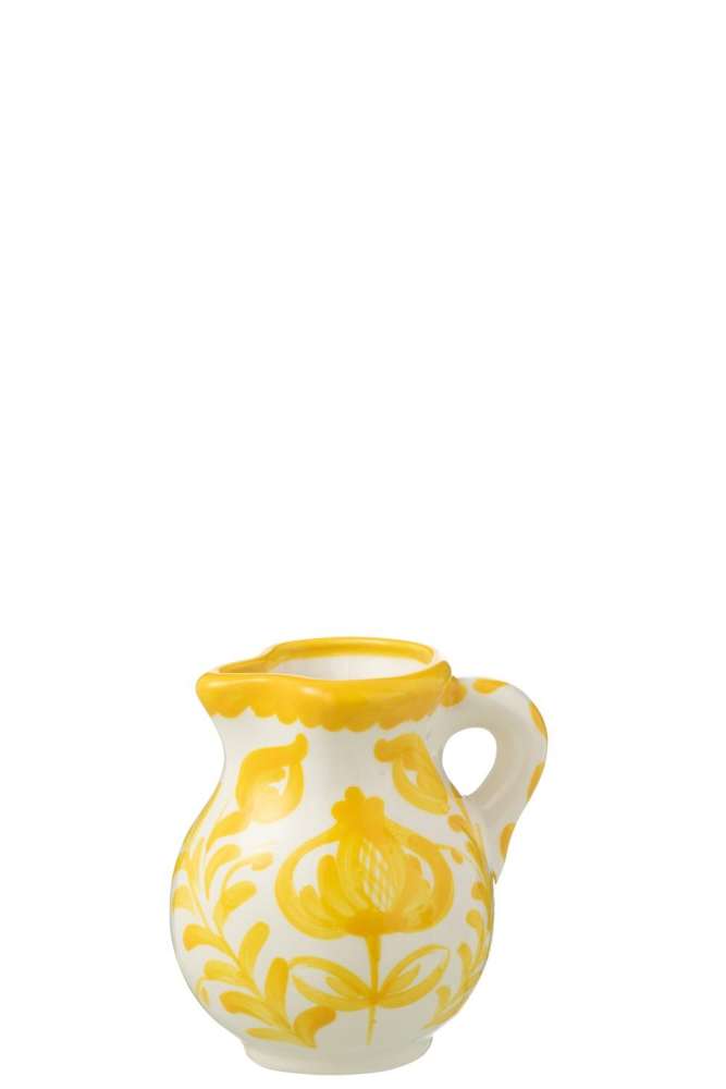 PITCHER GRANADA CERAMIC WHITE/YELLOW SMALL