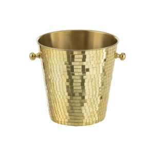 ICE BUCKET MOSAIC STAINLESS STEEL GOLD COLORED