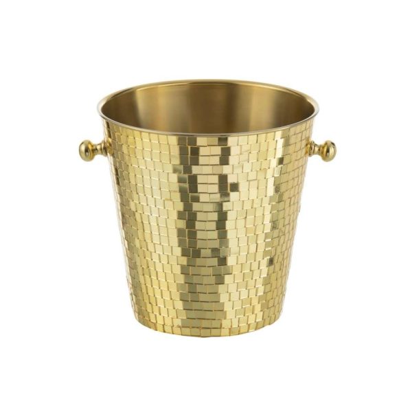 ICE BUCKET MOSAIC STAINLESS STEEL GOLD COLORED