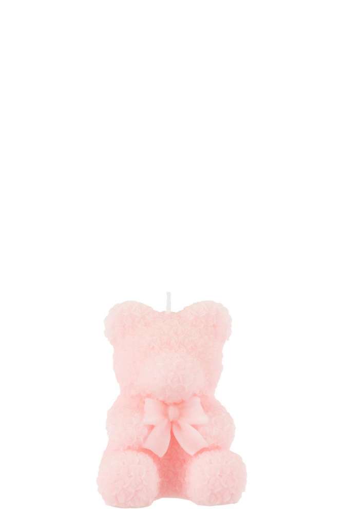 CANDLE TEDDY BEAR PINK SMALL-8H