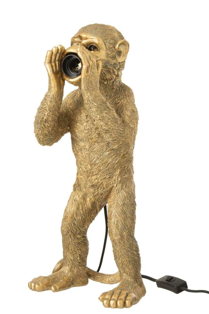 TABLE LAMP MONKEY POLYRESIN GOLD