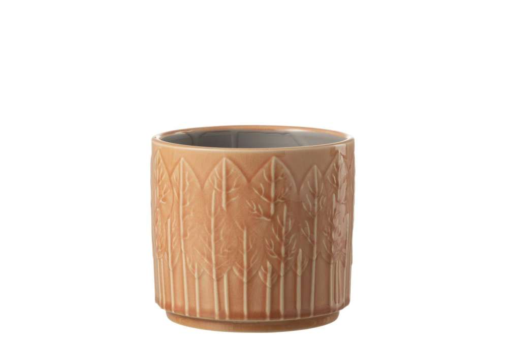 FLOWERPOT LEAF CERAMIC RUST MEDIUM