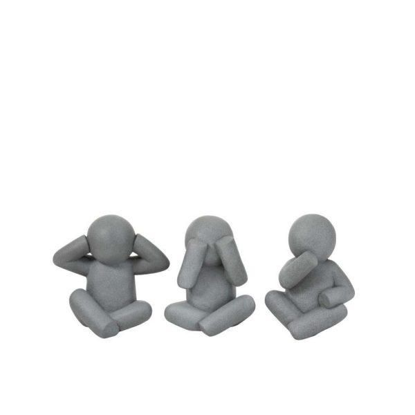 P'TIT MAURICE SEE/HEAR/SPEAK MAGNESIUM GREY SMALL ASSORTMENT OF 3