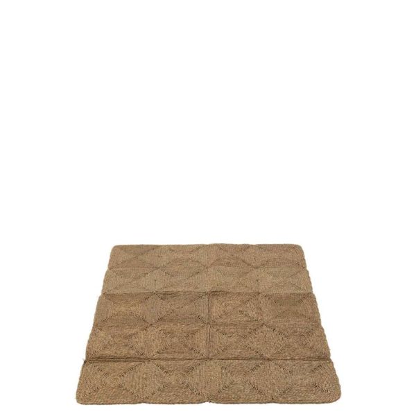 RUG SQUARES WOVEN ROPES PLASTIC NATURAL
