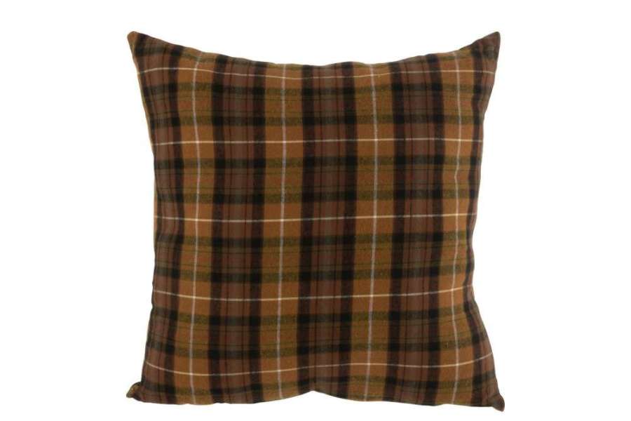 CUSHION CHECKERED TEXTILE BROWN