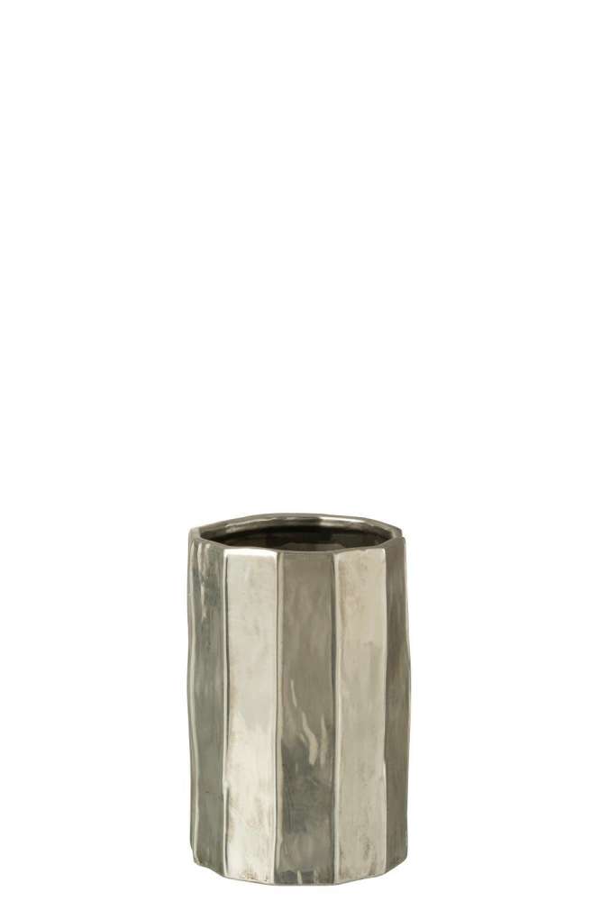 FLOWER POT ARY CLAY SILVER MEDIUM